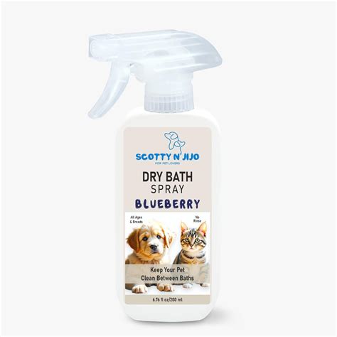 Buy Scotty N' Jijo Blueberry Dry Bath Spray for Dogs and Cats, 200 ml ...