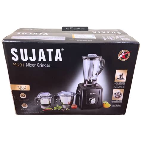 Sujata MG01 Mixer Grinder, 1000W, 3 Jars
