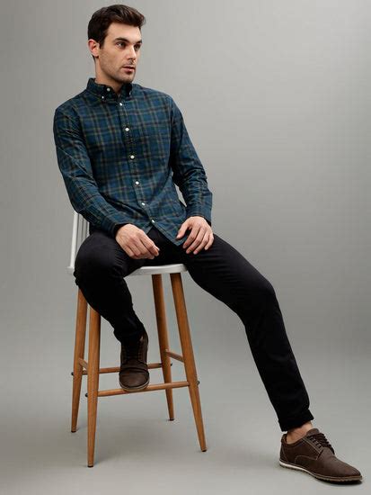Shop Gant Forest Green Fashion Checked Regular Fit Shirt - GANT India