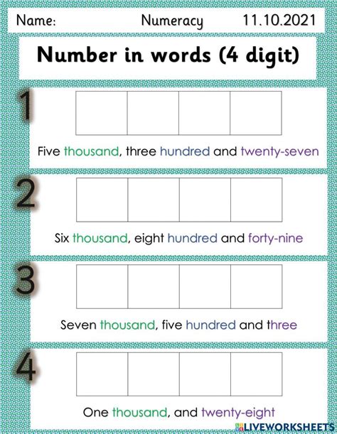 Image result for Number Names for 2 Digit Numbers