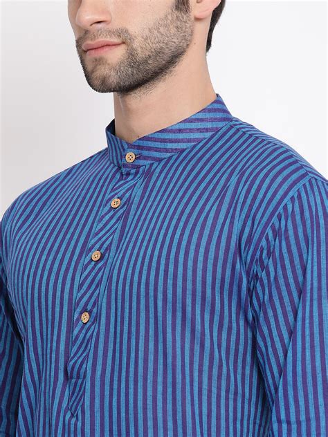 VASTRAMAY Men's Blue Pure Cotton Kurta and Pyjama Set – vastramay