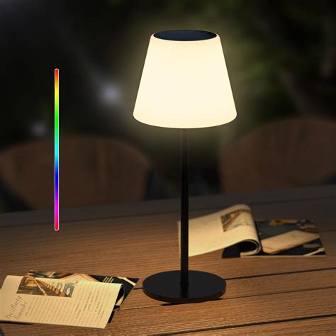 Solar Table Lamp Outdoor Table Lamp Cordless with Light Sensor,Outdoor ...