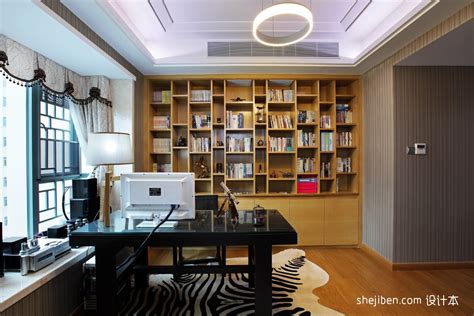 现代风格样板房豪华整体书房书柜装修效果图 – 设计本装修效果图