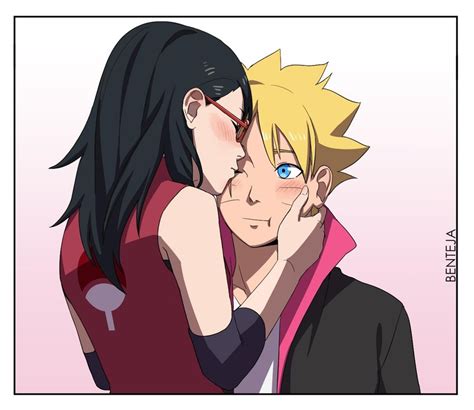 uchiha sarada and uzumaki boruto (naruto and 1 more) drawn by benteja ...