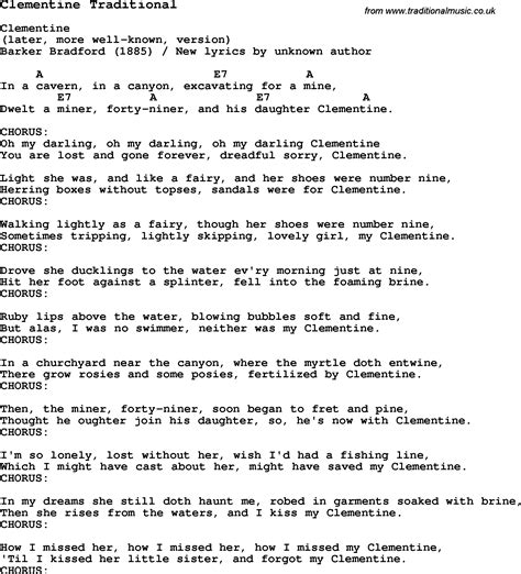 Clementine The Song Lyrics