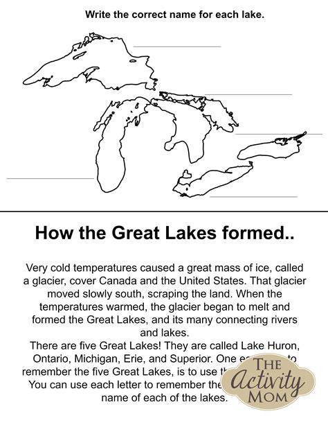 The Great Lakes for Kids Free Book - The Activity Mom