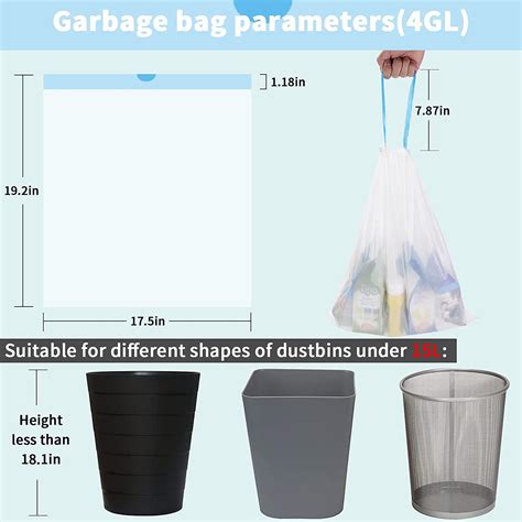 Buy 4 Gallon Strong Unscented Biodegradable Drawstring Trash Bags ...