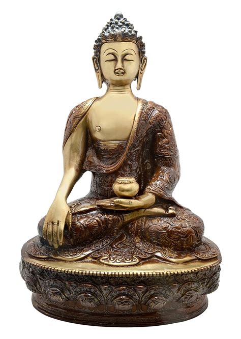 Two Moustaches Brass Akshobhya Buddha Showpiece Figurine, Standard ...