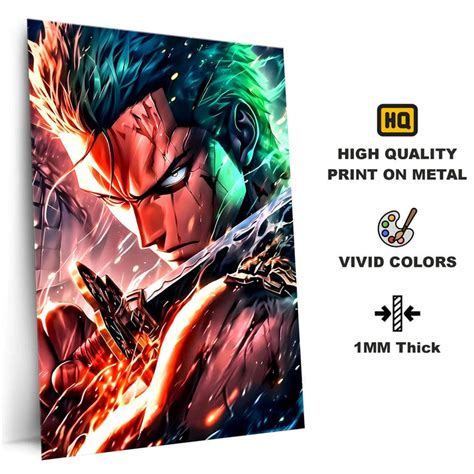 High-Quality Metal Posters - One Piece Roronoa Zoro OP37 | Vibrant ...