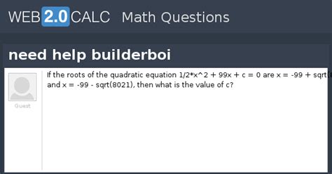View question - need help builderboi