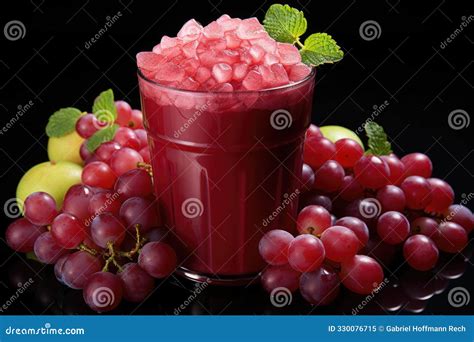 Red Sighted Juice With Grapes On The White Surface Of Fruit Stock Image ...