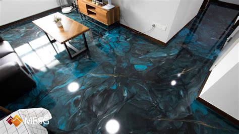 Turquoise Galaxy Swirl Flooring