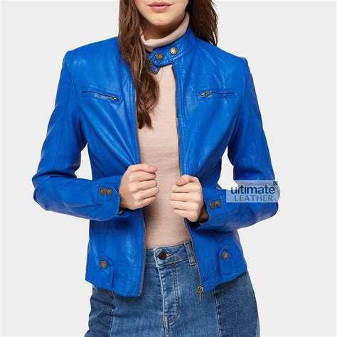 Women's Soft Leather Jacket Blue at Jason Criner blog