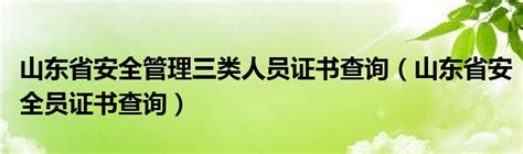 山东省安全管理三类人员证书查询（山东省安全员证书查询）_车百科