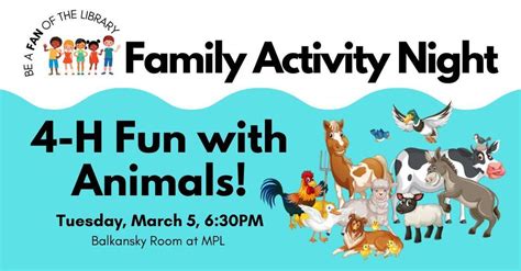 Family Activity Night: Fun with 4-H Animals!, Manitowoc Public Library ...
