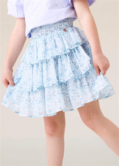 Angel & Rocket Girls Printed Blue Skirt