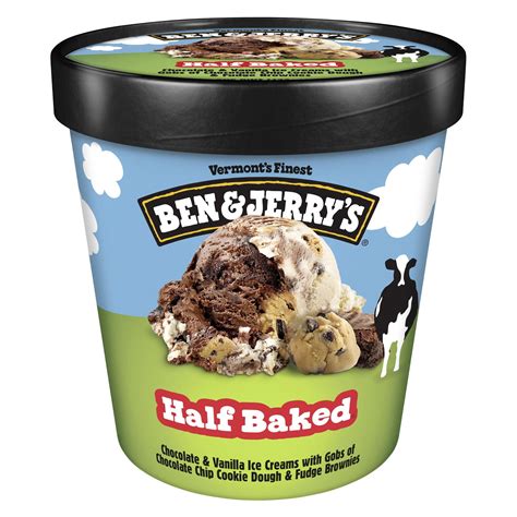 Ben & Jerry's Half Baked Chocolate & Vanilla Ice Cream Cookie Dough Ice ...