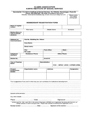 Alumni Association Registration Form - Fill Online, Printable, Fillable ...