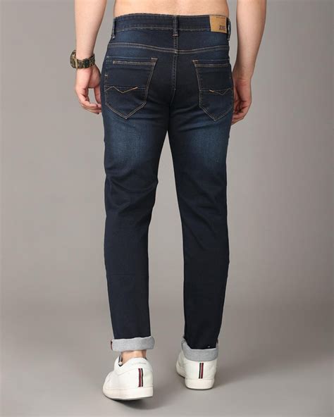 Buy Men's Blue Washed Slim Fit Jeans for Men Blue Online at Bewakoof