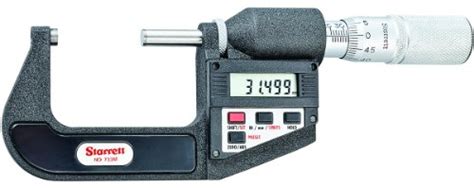 Starrett 733MEXFLZ-50 LCD Outside Micrometer, Friction Thimble, Lock ...