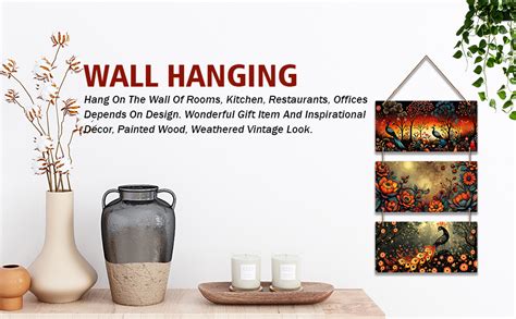 Artvibes Majestic Peacock In Floral World Decorative Wall Hanging ...