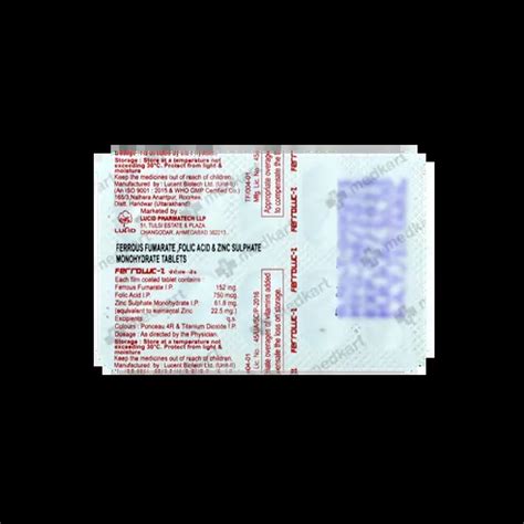 FERROLUC Z TABLET 10'S Price, Uses, Side Effects & Substitutes | Medkart