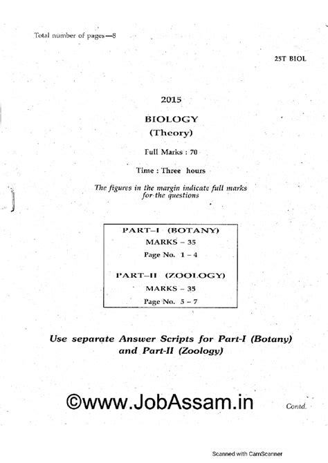 Biology-2015 - Hiii - Total number of 25T BIOL 2015 BIOLOGY (Theory ...