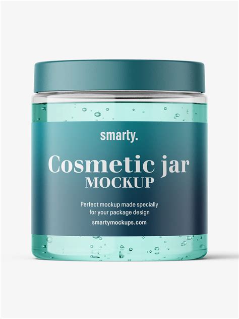 Transparent Jar Filled With Gel Mockup Psd 250Ml