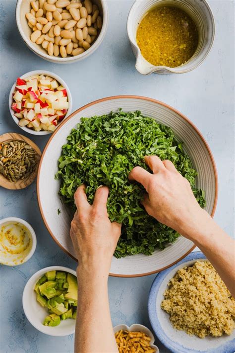 Kale White Bean Salad With Honey Mustard Vinaigrette - Real Life ...