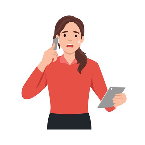 Shocked young woman talking on the smart phone or mobile phone scared ...