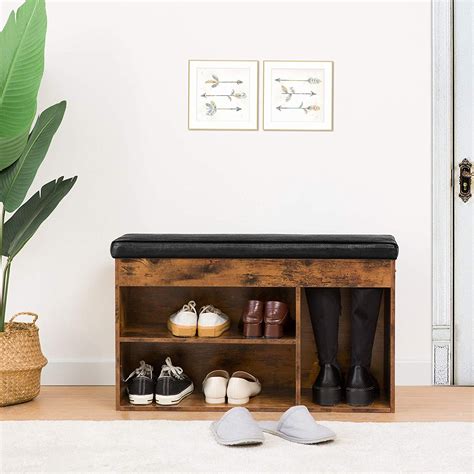 Benches : Storage Bench with Flip-Open Storage Box and Adjust Shelf, S ...