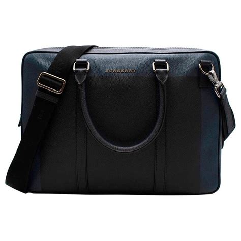 Burberry Blue Colourblock Grained Leather Briefcase at 1stDibs