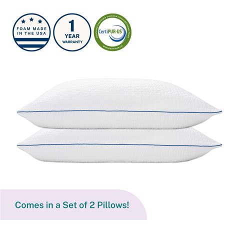 Sleep Innovations Premium Shredded Gel Memory Foam Pillows, Queen Size ...