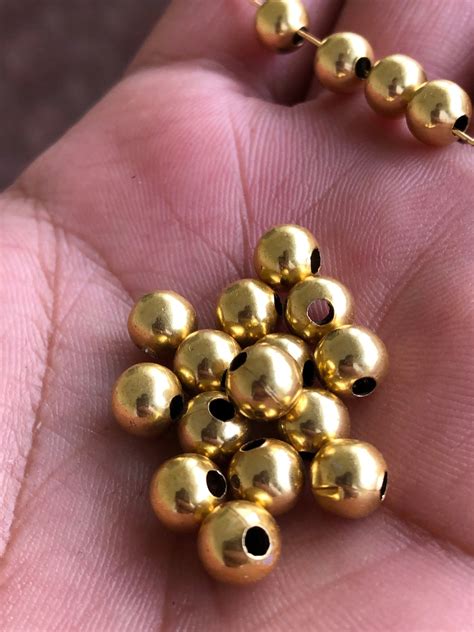 Buy 120 Pcs 6mm Shiny Gold Beads, Hollow Ball Beads, Tiny Beads, Beads ...