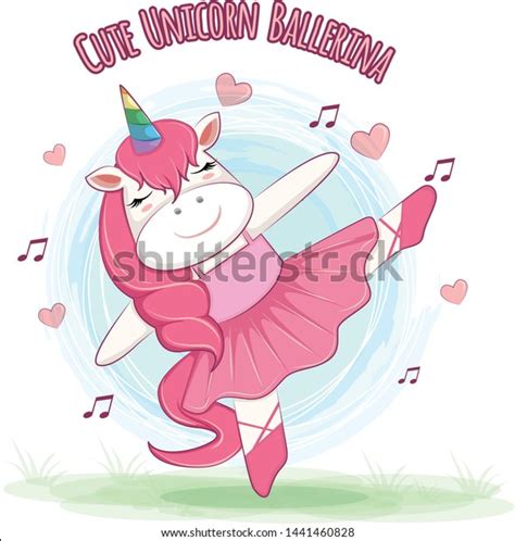 Cute Unicorn Illustrations Ballet Dancing Cute Stock Vector (Royalty ...