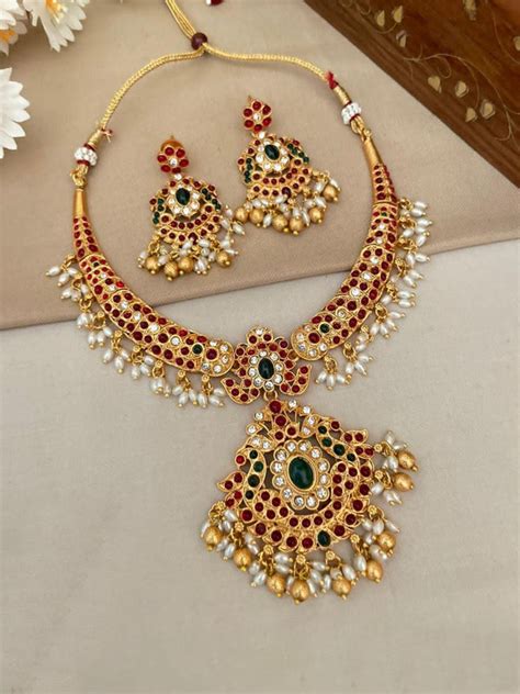 Gold Plated Zercon Short Necklace Set 19942N – Griiham