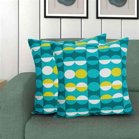 Buy Ebony Grace Printed Cotton Filled Cushion - Set Of 2 - 40 x 40 cm ...