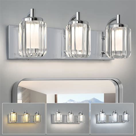 Unicozin Modern Bathroom Light Fixtures, 3 Light Vanity Lights Dimmable ...