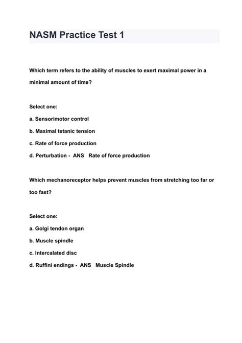 NASM Practice Test 1 QUESTIONS & ANSWERS 2024 ( A+ GRADED 100% VERIFIED ...