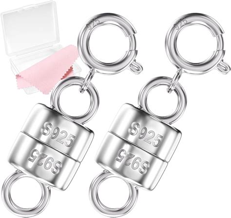 Amazon.com: MKCYD 925 Sterling Silver Magnetic Clasps for Necklaces ...