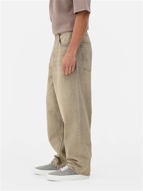 Men's Stone Mid-Rise Baggy Jeans | Primark