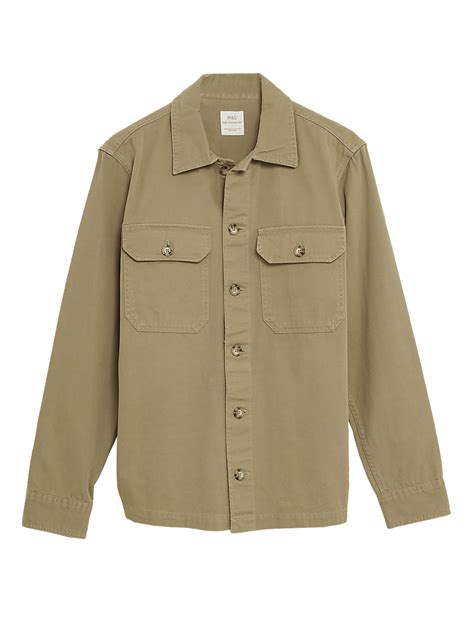 Buy Pure Cotton Garment Dyed Overshirt at Marks & Spencer