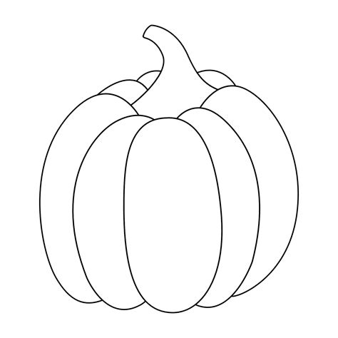 Pumpkin with a black outline. Vector illustration of a hand-drawn ...