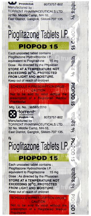 Piopod 15 Tablet: Uses, Side Effects, Price & Substitutes