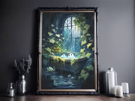 Cute Ghost Is Soaking In The Bath Poster, Cute Little Ghost Face ...