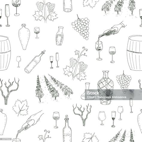 37+ Free Hand Drawn Retro Vineyard Elements Vector