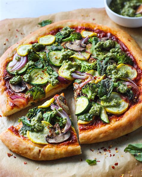 Summer Veggie Pizza with Pesto - It's All Good Vegan