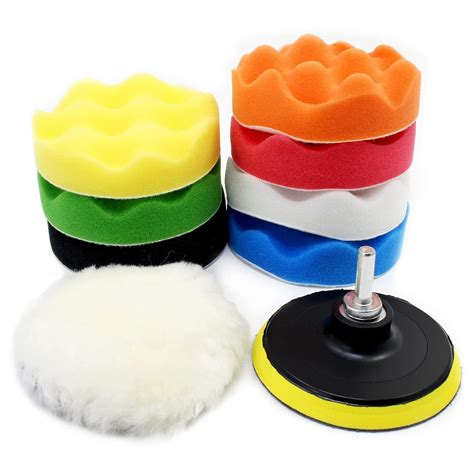OCR 10Pcs 4 inch Car Polishing Pad Kit, Sponge and Wool Polishing Pad ...