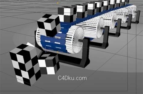 C4D制作多边形流水线机械设备动画视频下载资源 3D资源下载-C4D库
