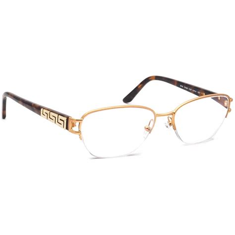 Versace Women's Eyeglasses MOD. 1215-B 1329 Matte Gold/havana Half Rim ...